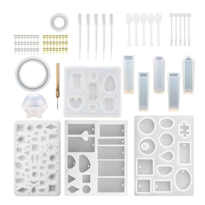 

76pcsset DIY Jewelrys Silicone Casting Molds Craft Making Diamonds Pendant Mold Tools Set