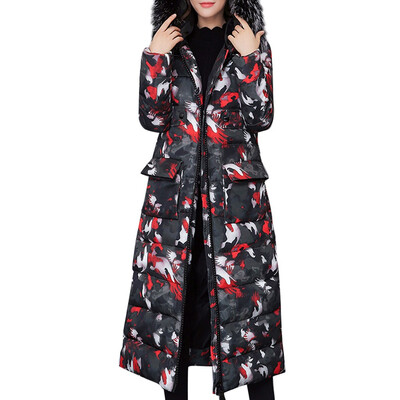 

Roseonmyhand Women Winter Warm Thick Outerwear Hair Collar Zip Coat Slim Cotton-padded Jacket