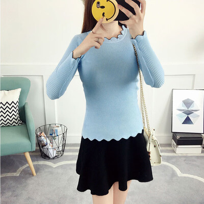 

Women Slim Long Sleeve Bottoming Sweater Sexy Tight Knitted Autumn High Elastic Soft Pullovers O neck Sweaters