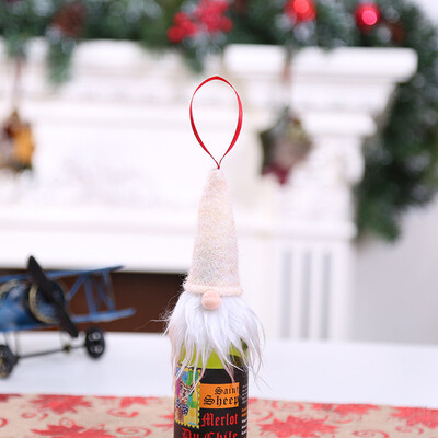 

Gobestart Christmas Wine Bottle Set Santa Decoration Xmas Bottle Cap Xmas Decor