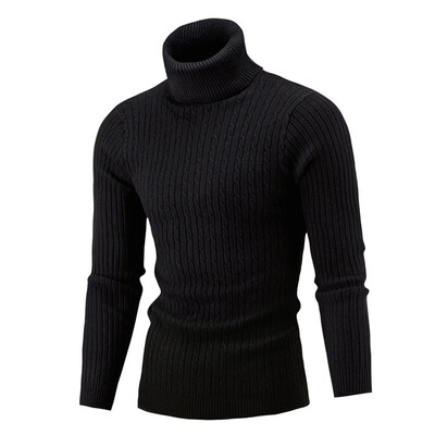 

Winter Fall Men Knitted Turtle NeckSweater Long Sleeve Pullover Jumper Knitwear