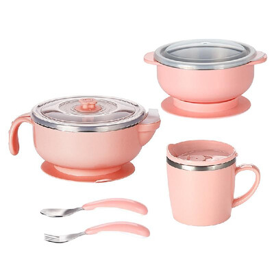 

Lixada 5pcs Titanium Tableware Dinnerware Mess Kit for Kids Babies Bowls Water Cup Fork Spoon Home Outdoor Camping Picnic