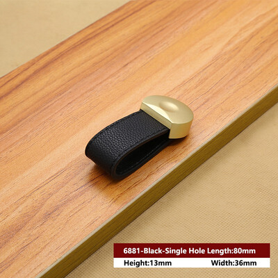 

JD Leather Handle Bag Handle Drawer Door Knob Brown Black Furniture Handle Hardware Decoration Zinc Alloy