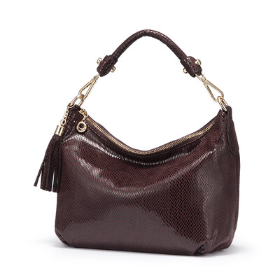 

REALER women bag hobos shoulder bag female handbag small tote bag with top-handle artificial leather handbag GoldSilver