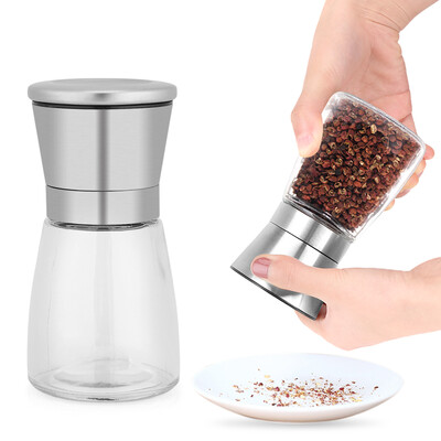 

2Pcs Stainless Steel Kitchen Salt & Pepper Mill Grinder Adjustable Ceramic Rotor Pepper Mill Salt Grinder