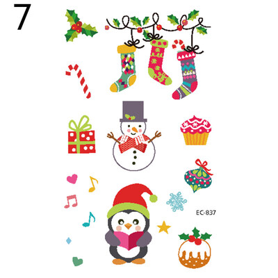 

Cartoon Christmas Elements Waterproof Temporary Tattoo Stickers Children Gift