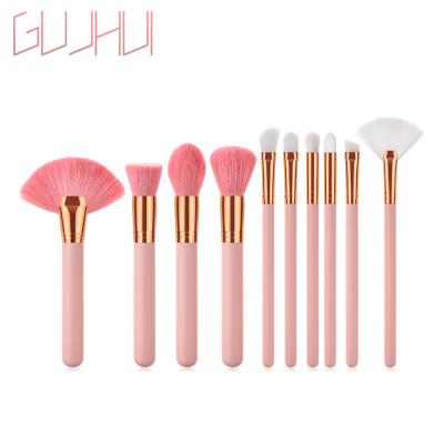 

〖Follure〗10PCS Wooden Foundation Cosmetic Eyebrow Eyeshadow Brush Makeup Brush Sets Tools