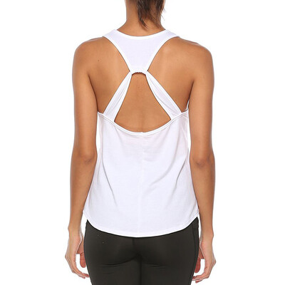 

Womens Fashion Casual Quick-dry Sports Fitness Yoga Loose Back Hollow Mesh Sleeveless Tank Top