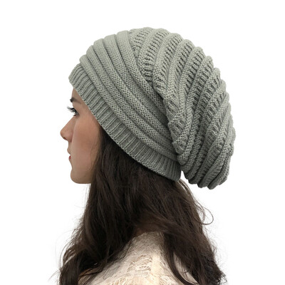 

Tailored Women Autumn Winter Outdoor Solid Splice Hats Crochet Knit Holey Beanie Cap