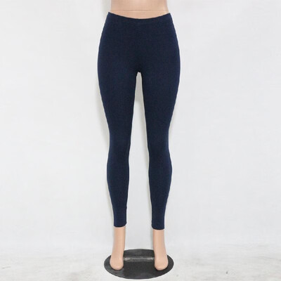 

New Women Cotton Leggings Solid Color Skinny Elastic Waist Stretchy Tights Bodycon Pants Trousers Jeggings