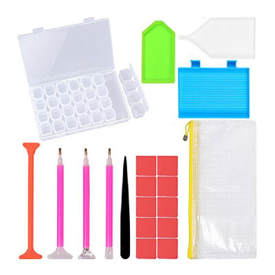 

DIY Diamond Painting Tools Set Pen Glue Plastic Tray Set Embroidery Cross Stitch Sewing Accessories 24 Pieces