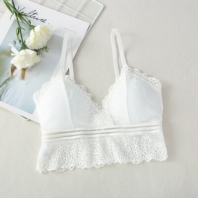 

Sexy Lace Tube Top With Chest Pad Anti-glare Bra