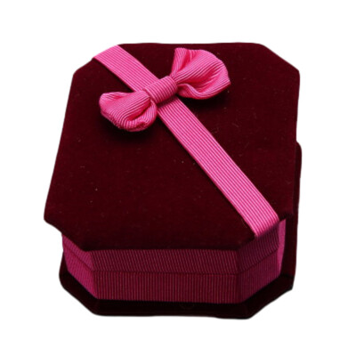 

Jewelry Gift Box Bowknot Flannelette Necklace Ring Earrings Display Case Storage Jewellery Gift Box Jewelry