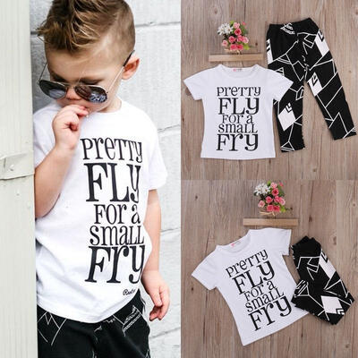 

2-7T Kids Toddler Baby Boy Summer Clothing Set Short Sleeve ShirtPants Outfits