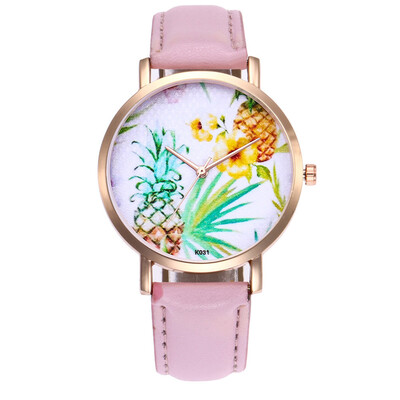 

2018 Cute Pineapple Fruit Watches Women Ladies Quartz Watch Fashion Casual PU Leather Analog Wristwatch montre femme relogio &Ff
