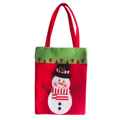 

Christmas Snowman&Santa Claus Pattern Candy Bags High Capacity Christmas Bags Santa Party Supplies