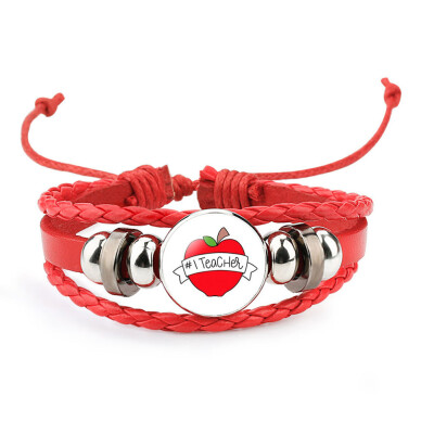 

Teach Teacher Multilayer Woven Bracelets Bangles For Men Women Fashion Jewelry Gifts