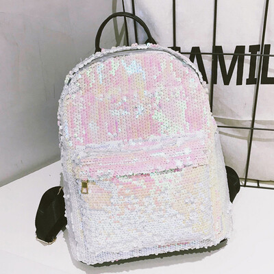 

Tailored Women Fashion School Style Sequins Travel Satchel School Bag Backpack Bag