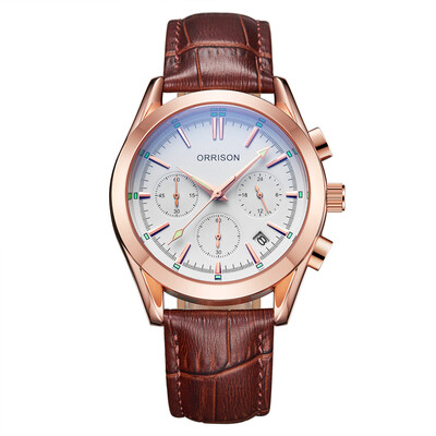 

Orison Mens Watch Three-Eye Luminous Fashion Shi Ying High School Mens Watch Student Waterproof Belt Watch
