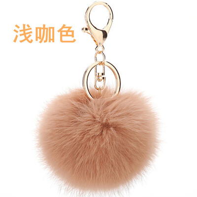 

Rabbit hair ball key ring car with 8 cm plush accessories female key chain cute fur bag pendant lobster clasp
