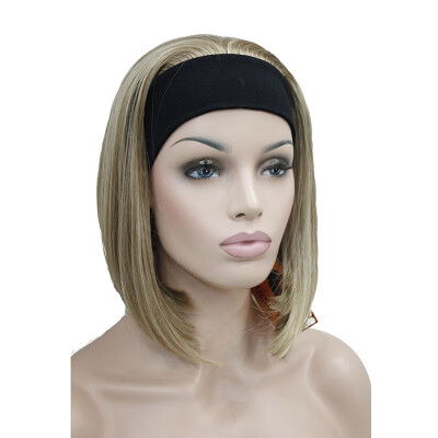 

StrongBeauty Cute BOB 3-4 Wig with Headband Orange Brown Straight Womens Short Half Hair Wigs COLOUR CHOICES