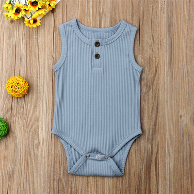 

Toddler Baby Kids Girls Boys Sleeveless Solid Romper Sunsuit Bodysuit Cothes