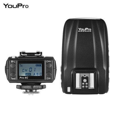 

YouPro Pro-6C 24G Wireless E-TTL 18000S HSS Flash Trigger Transmitter Receiver Transmitter for Canon EOS 7D2 5D3 5DR 5DRS 70D 80