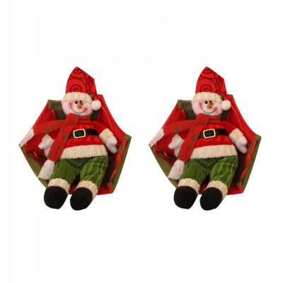 

Toponeto 2PC Santa Claus Snowman In Parachute Christmas Tree Hanging Ornament Decoration