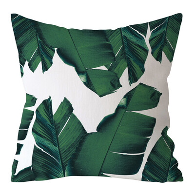 

〖Follure〗Green Leaf Printed Pillow Case Polyester Sofa Car Cushion Cover Home Decor