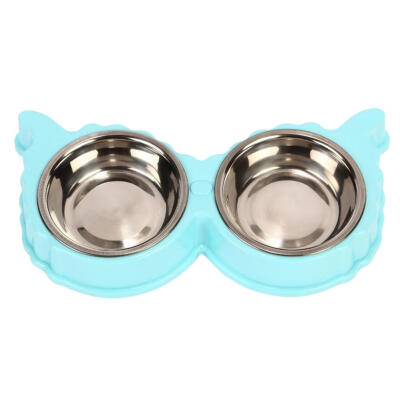 

Stainless Steel Cartoon Pet Double Bowl Dog Cat Feeder Pets Supplies