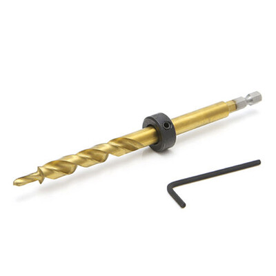 

Siaonvr Pocket Hole 38 Twist Step Drill BitStop Collar Set Kreg Jig Guide