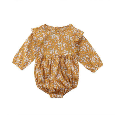 

Tops Newborn Infant Baby Girls Floral Romper Bodysuit Autumn Clothes Outfits