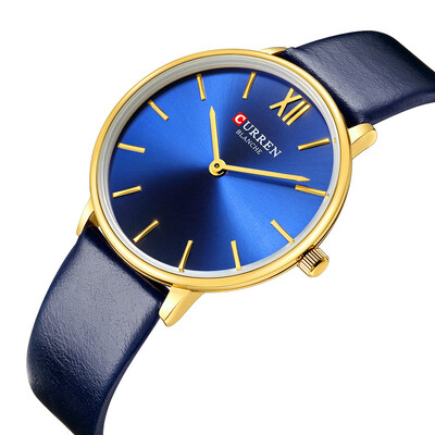 

RM Round Waterproof Ultra Thin Belt Watch Female Business Simple Roman Word Watch