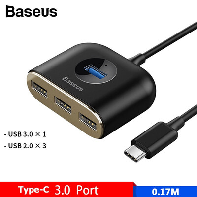 

Baseus square round 4 in 1 USB HUB Adapter for MacBook Pro Surface Pro Type-C USB to USB 30 for tablets