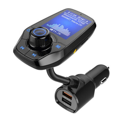 

T26D Bluetooth Car Kit Handsfree FM Transmitter MP3 Player QC30 Big Screen Bluetooth Handsfree Phone Screen Color