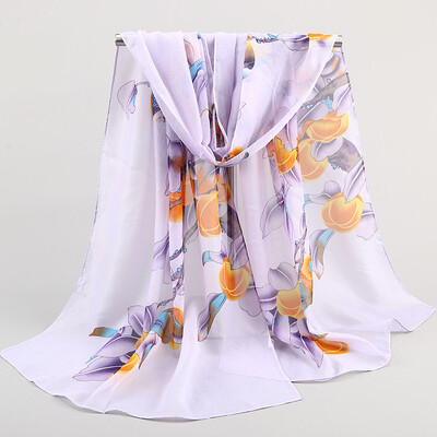 

2018 spring new magpie primrose ladies chiffon silk scarf wholesale Yiwu small scarf scarf gift
