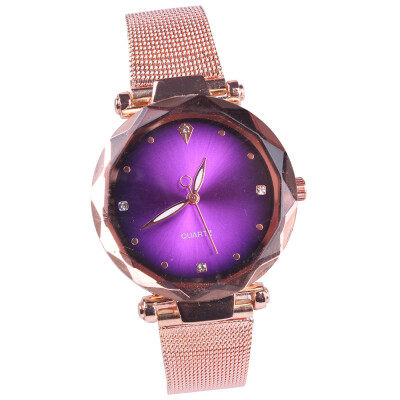 

Womens mesh belt watch fashion gradient colorful face watch