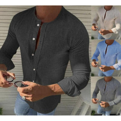 

Mens Slim Fit V Neck Long Sleeve Muscle Tee T-shirt Casual Tops Dress Shirts
