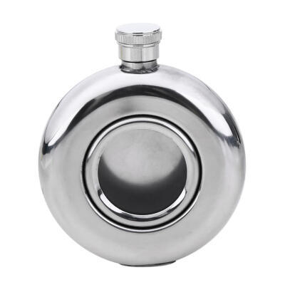 

Round Semi-transparent Stainless Steel Wine Pot Hip Flask Camping Flagons