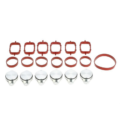 

6 PCS 33mm Diesel Swirl Flap Blanks Replacement Bungs with Intake Manifold Gaskets for BMW 320d 330d 520d 525d 530d 730d