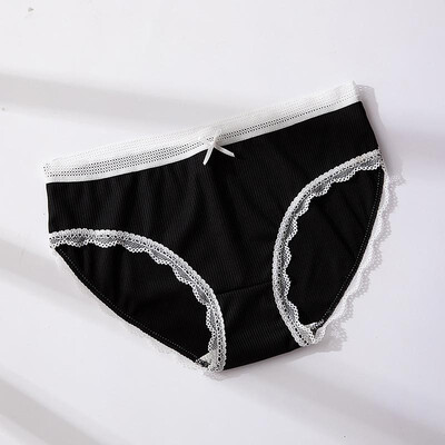 

Sexy Women Lace Edge Panties Underwear Soft Briefs Underpants Ultra-Thin Breathable Low Rise Seamless Ice Silk Lingerie