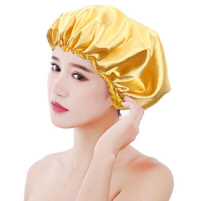 

Ladies Solid Color Hair Care Caps Satin Night Sleep Cap Women Shower Hat