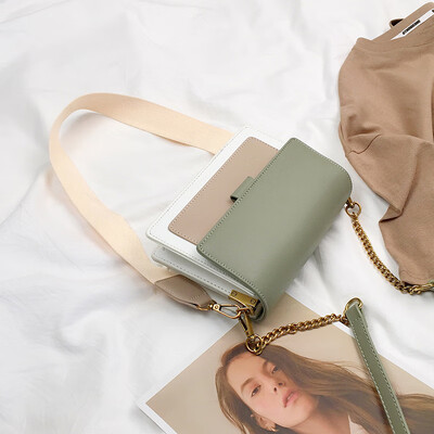 

Summer new color bag female 2019 new Korean version of the wild shoulder slung fashion chain simple small square bag