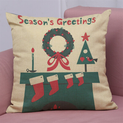 

Tailored New Christmas Cotton Linen Pillow Case Sofa Cushion Cover Home Decor