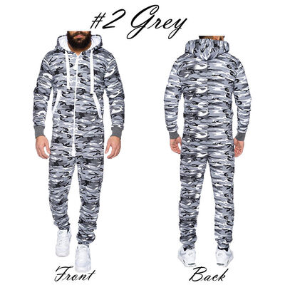 

Unisex Men Womens Onesi1 Camo Zip Hooded Tracksuit All In One Piece Jumpsuit