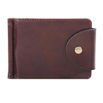 

Casual Men Solid Color Short Wallet Bags PU Leather Card Holder Coin Purse