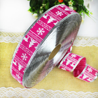 

Gobestart Xmas Tree Decor Print Pattern Christmas Tree Imitation Linen Christmas Ribbon