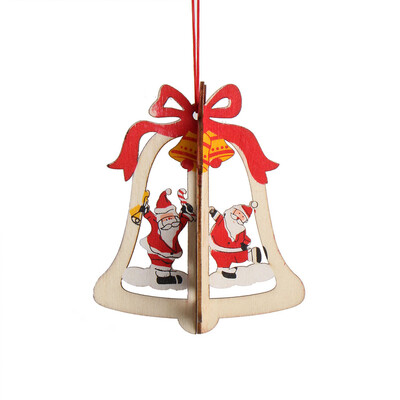 

〖Follure〗1PC New Christmas Tree Ornaments Hanging Xmas Tree Party Decor 3D Wooden Pendant