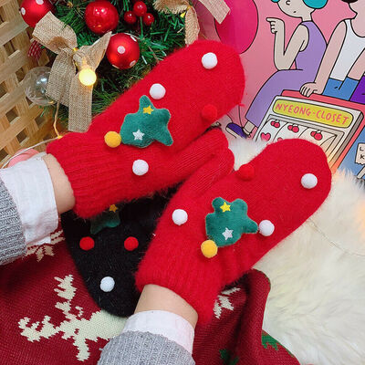 

1 Pair Gloves Fashion Creative Windproof Gloves Plush Christmas Gloves