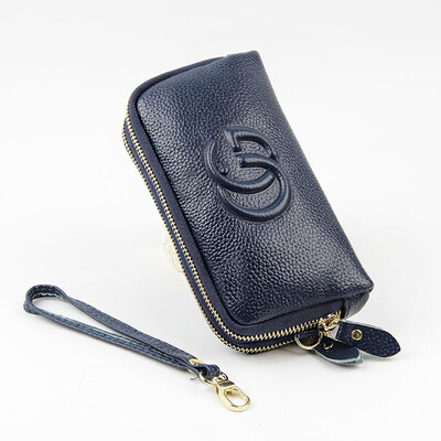 

Factory direct 2019 new leather European&American fashion wind mobile phone bag double zipper ladies clutch bag purse